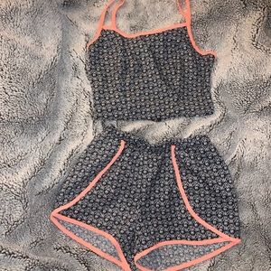 Two piece shorts and cropped tank set.